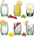 PLATINUX Eleganckie szklanki Ombre zielone, szklane 280ml (max. 370ml) Zestaw 6 sztuk Duże