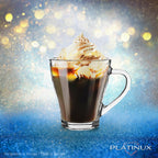 PLATINUX Szklanki do kawy z uchem Zestaw 6-częściowy 320ml (maks. 420ml) ze szkła Szklanka do herbaty