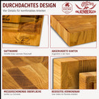 FALKENBERGER Stirnholz Schneidebrett aus massiver Eiche 32 × 24 × 4 cm M Handgefertigt