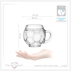 PLATINUX Szklanka do piwa z uchem Szklanka piłkarska 350ml (maks. 420ml) ze szkła Zestaw 2-częściowy Szklanki do piwa Kufel do piwa