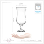 PLATINUX Zestaw szklanek koktajlowych 6 sztuk 400 ml (maks. 470 ml) Szklanki do drinków Szklanki barowe Hurricane Duże (przezroczyste)