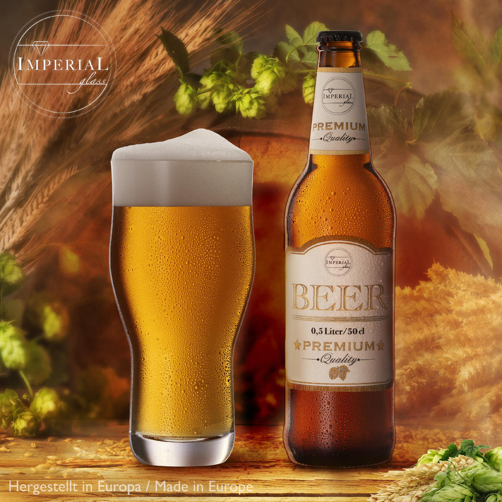 IMPERIAL glass Pint Biergläser Set 6 Stück 500ml (max. 690ml) aus Crystalline Glas 0,6L Spülmaschinenfest