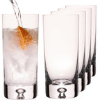 IMPERIAL Longdrinkgläser 370ml 6er Set Trinkgläser aus Crystalline Glas Serie "Lissabon" mit Luftblase im Boden Handmade