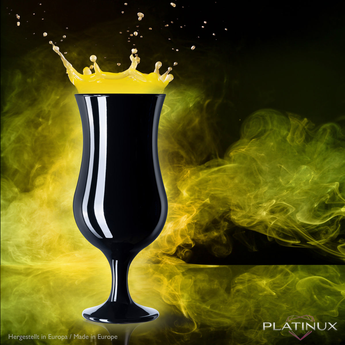 PLATINUX Czarne szklanki koktajlowe zestaw 6 sztuk 400ml (max. 470ml) szklanki do drinków szklanki barowe duże
