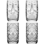 PLATINUX Tiki Zestaw 4 szklanek, szklane 350ml (maks. 450ml) 2 twarze, do koktajli, do napojów