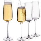 IMPERIAL glass Kanciaste kieliszki do szampana 270ml Zestaw 4 kieliszków do szampana i prosecco ze szkła krystalicznego Seria "Milano" można myć w zmywarce