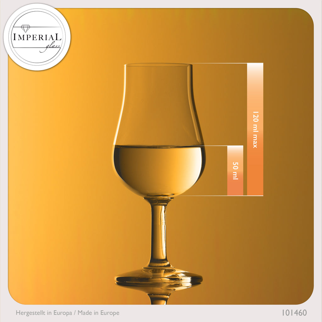 IMPERIAL Szklanka do degustacji, zestaw 12 sztuk - Szklanka degustacyjna do whisky i brandy 120ml, szkło krystaliczne, można myć w zmywarce