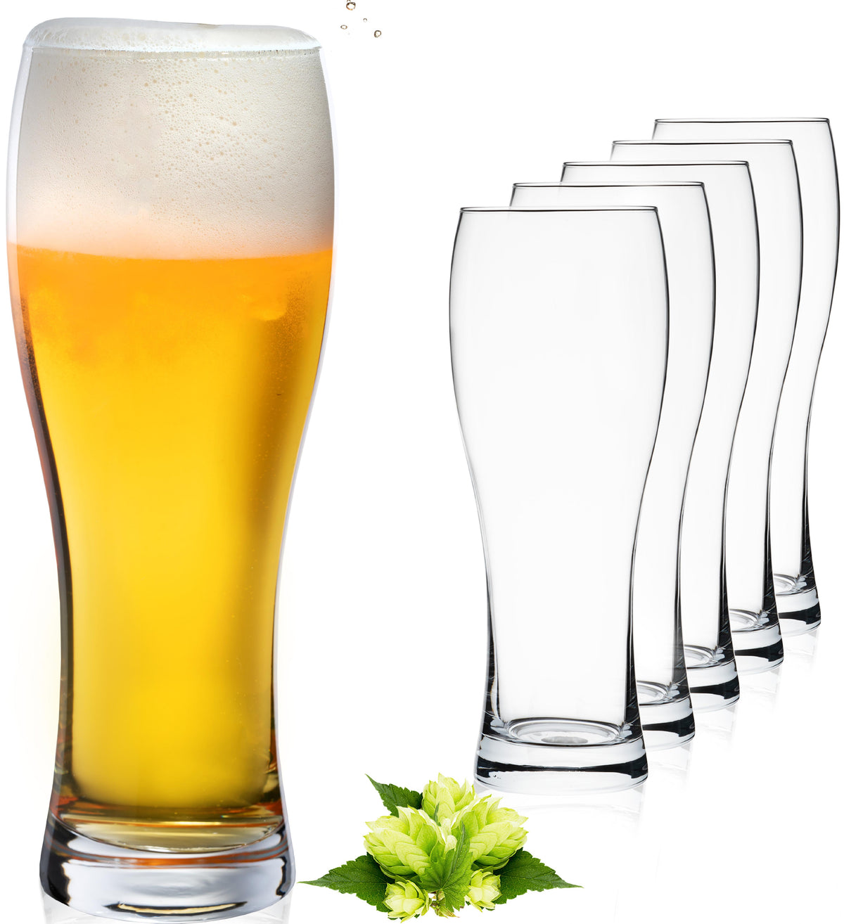 PLATINUX Klasyczne szklanki do piwa 500ml (maks. 660ml) Zestaw 6-częściowy Szklanki do piwa pszenicznego