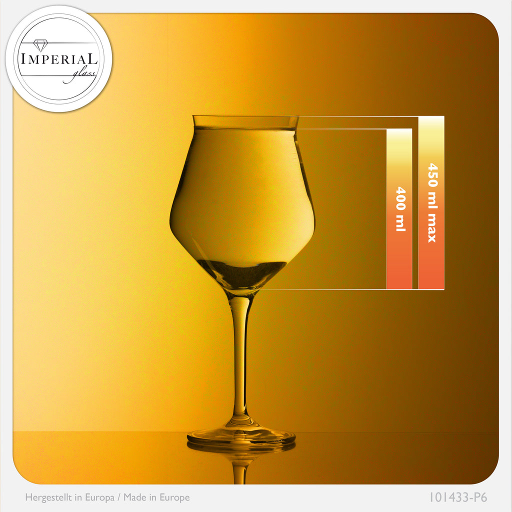 IMPERIAL glass Biergläser Edel 400ml (max. 460ml) Set 6-Teilig aus Crystalline Glas