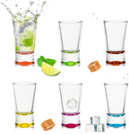 PLATINUX Zestaw 6 różnokolorowych kieliszków do wódki 2,5cl kieliszki do tequili, wódki, shotów