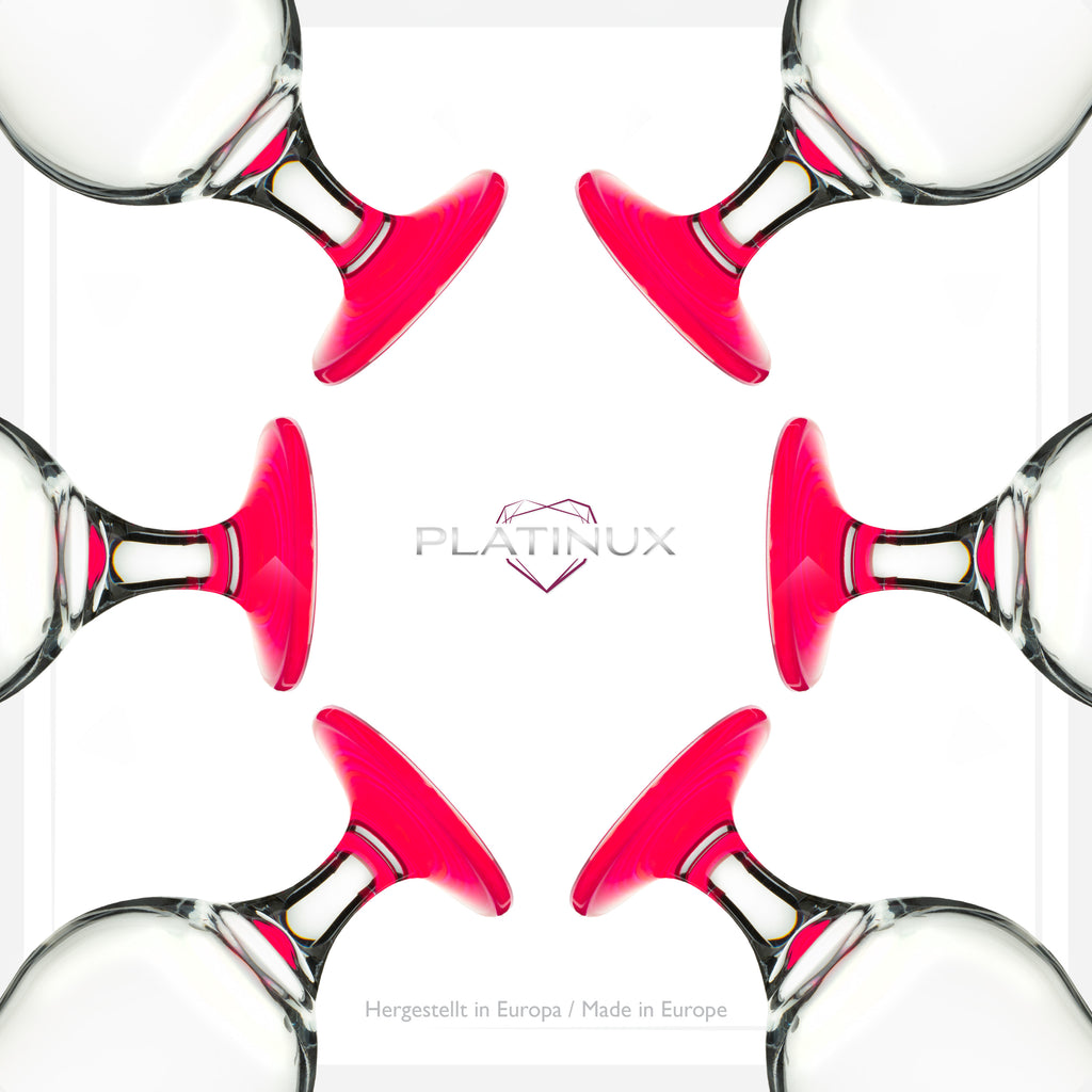 PLATINUX Zestaw 6 szklanek koktajlowych 400 ml (maks. 470 ml) Szklanki do drinków Szklanki barowe Hurricane Duże (różowe)