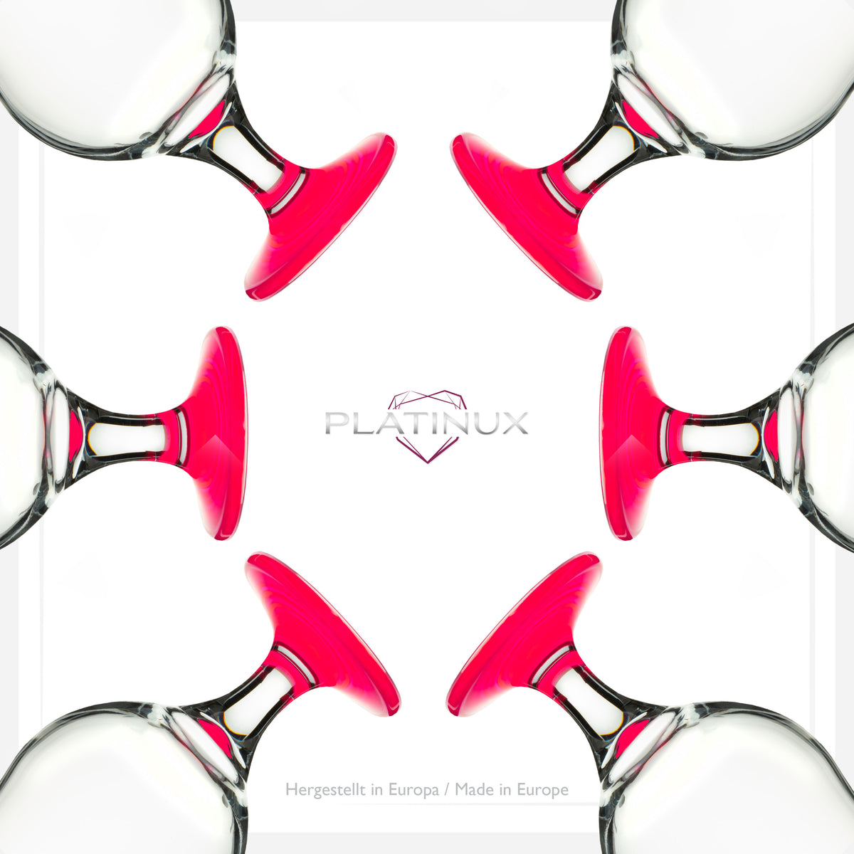 PLATINUX Zestaw 6 szklanek koktajlowych 400 ml (maks. 470 ml) Szklanki do drinków Szklanki barowe Hurricane Duże (różowe)