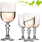 IMPERIAL glass Geriffelte Weingläser 320ml "Prag" Set 4-Teilig Weißweingläser aus Crystalline Glas