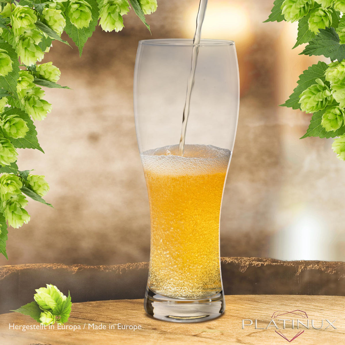 PLATINUX Klasyczne szklanki do piwa 500ml (maks. 660ml) Zestaw 6-częściowy Szklanki do piwa pszenicznego