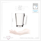 PLATINUX Szklanki do herbaty ze szkła z uchem Szklanki do kawy 220ml (maks. 280ml) Zestaw 6-częściowy