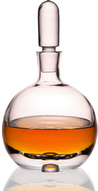 Karafka na koniak IMPERIAL ze szkła krystalicznego z korkiem szklanym i pęcherzykiem powietrza w dnie, 600 ml, ręcznie robiona