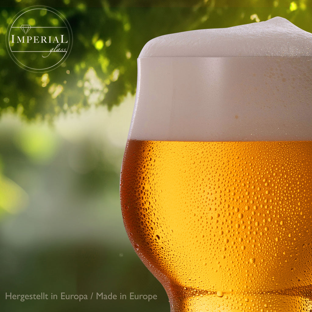 IMPERIAL glass Außergewöhnliche Biergläser aus Glas 500ml Set 6-Teilig Weizengläser 0,5L