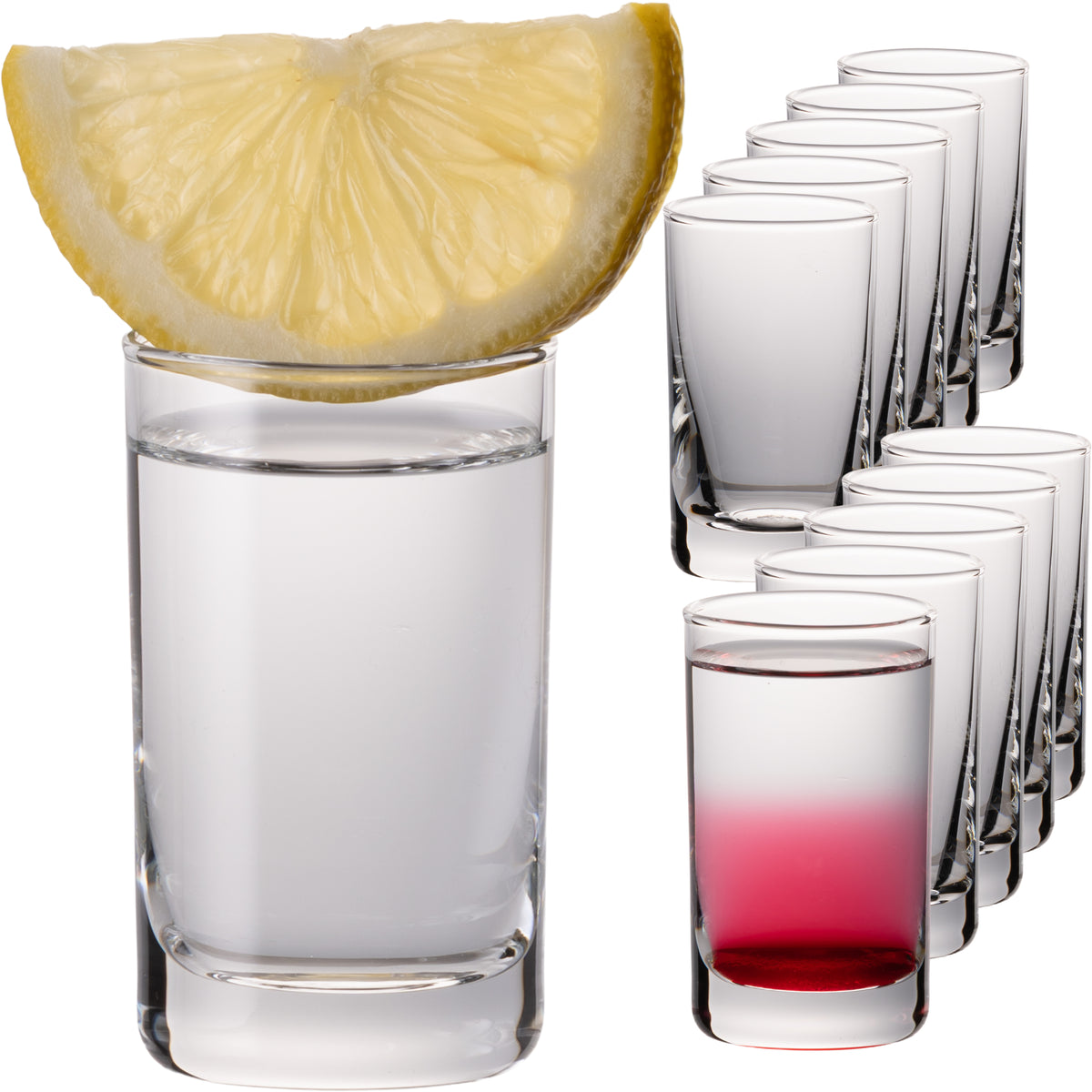PLATINUX Kieliszki Shot 30ml - Zestaw 12 kieliszków do wódki ze szkła - Można myć w zmywarce
