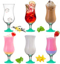 PLATINUX Zestaw 6 szklanek koktajlowych 400ml (maks. 470ml) Szklanki do drinków Szklanki barowe Hurricane Duże (Niebieskie)