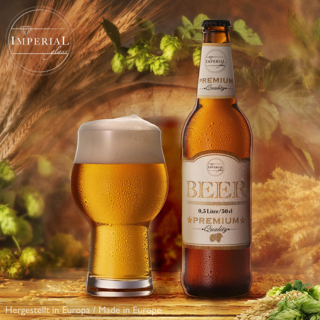 IMPERIAL glass Außergewöhnliche Biergläser aus Glas 500ml Set 6-Teilig Weizengläser 0,5L
