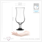 PLATINUX Zestaw 6 szklanek do koktajli 400 ml (maks. 470 ml) Szklanki do drinków Szklanki barowe Hurricane Duże (czarne)