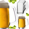 PLATINUX Kufel do piwa z uchwytem Zestaw 6-częściowy 300ml (maks. 375ml) Szklany kufel do piwa