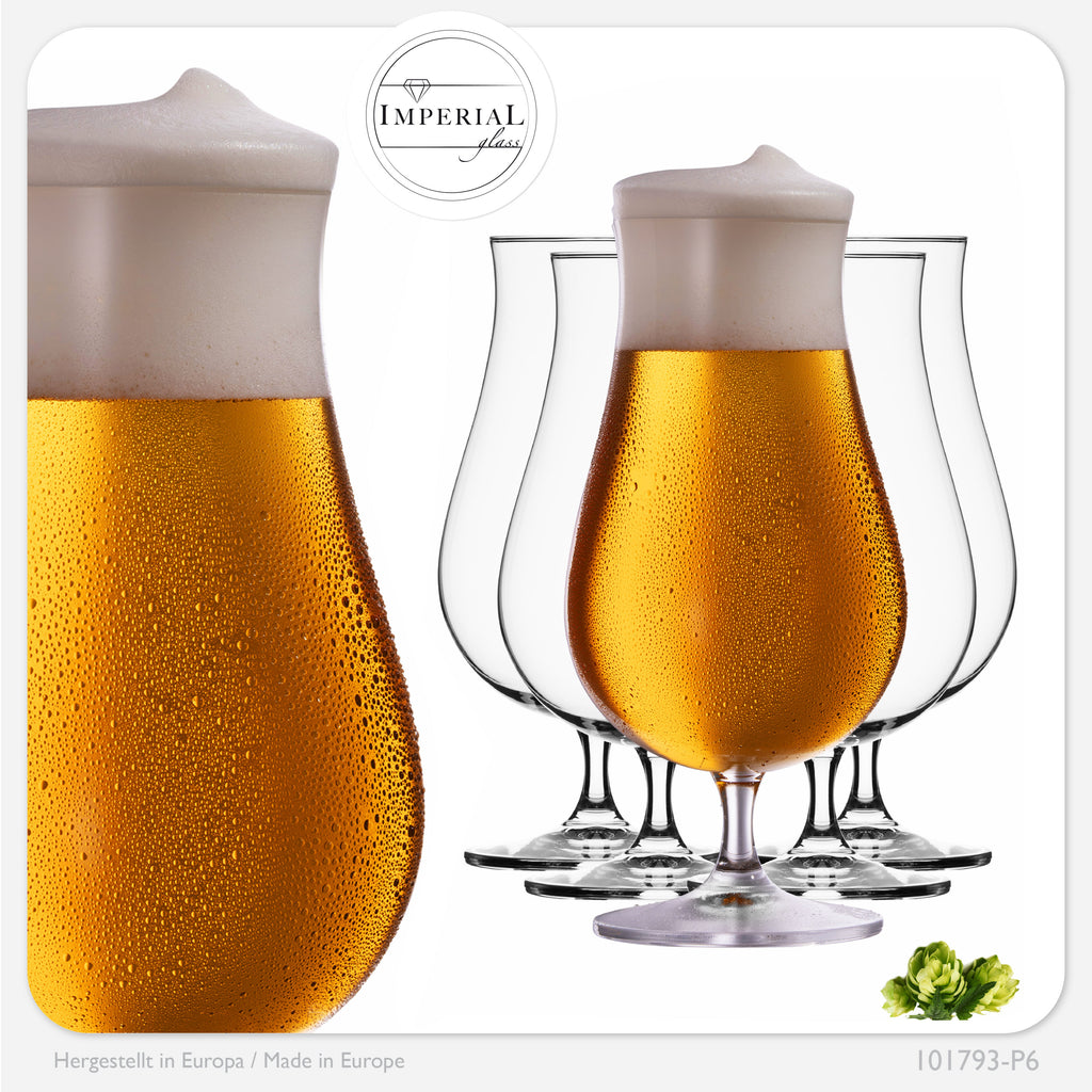 IMPERIAL glass Pilsgläser 500ml (max. 690ml) aus Crystalline Glas Set 6-Teilig