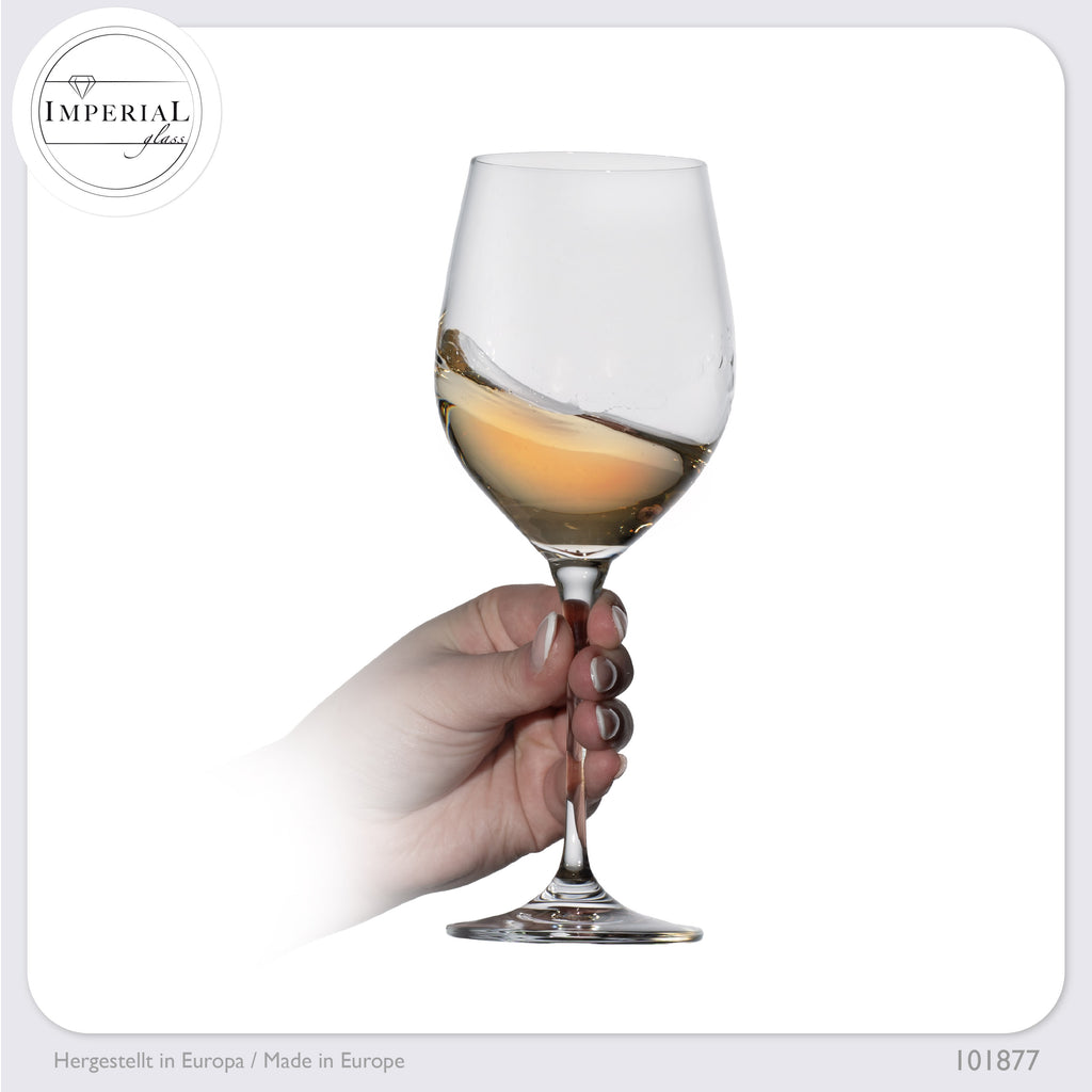 IMPERIAL glass Bauchige Weißweingläser 450ml Set 6-Teilig "Havanna" Weingläser aus Crystalline Glas