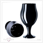 PLATINUX Czarne szklanki do piwa w kształcie tulipana, zestaw 6 sztuk, 450 ml (maks. 550 ml), szklane