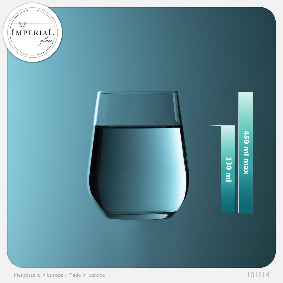 IMPERIAL glass Trinkgläser aus Glas 330ml (max. 450ml) Set 6-Teilig Getränkeglas Wassergläser