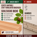 FALKENBERGER Frühstücksbrettchen 10er Set massive Buche, 24 × 14 × 1,6 cm Handgefertigt