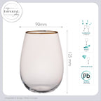 IMPERIAL Trinkgläser mit Goldrand 500ml ohne Stiel aus Crystalline Glas 6er Set "Goldrand"