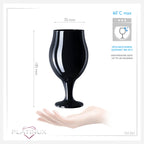 PLATINUX Czarne szklanki do piwa w kształcie tulipana, zestaw 6 sztuk, 450 ml (maks. 550 ml), szklane