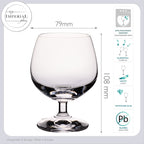 IMPERIAL szklanki do koniaku 6 szt. – szklanki typu snifter o pojemności 250 ml, szklanki do brandy z krystalicznego szkła, szklanki do rumu, można myć w zmywarce