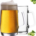 PLATINUX Zestaw dwóch szklanych kufli do piwa z uchem 500ml (maks. 580ml)