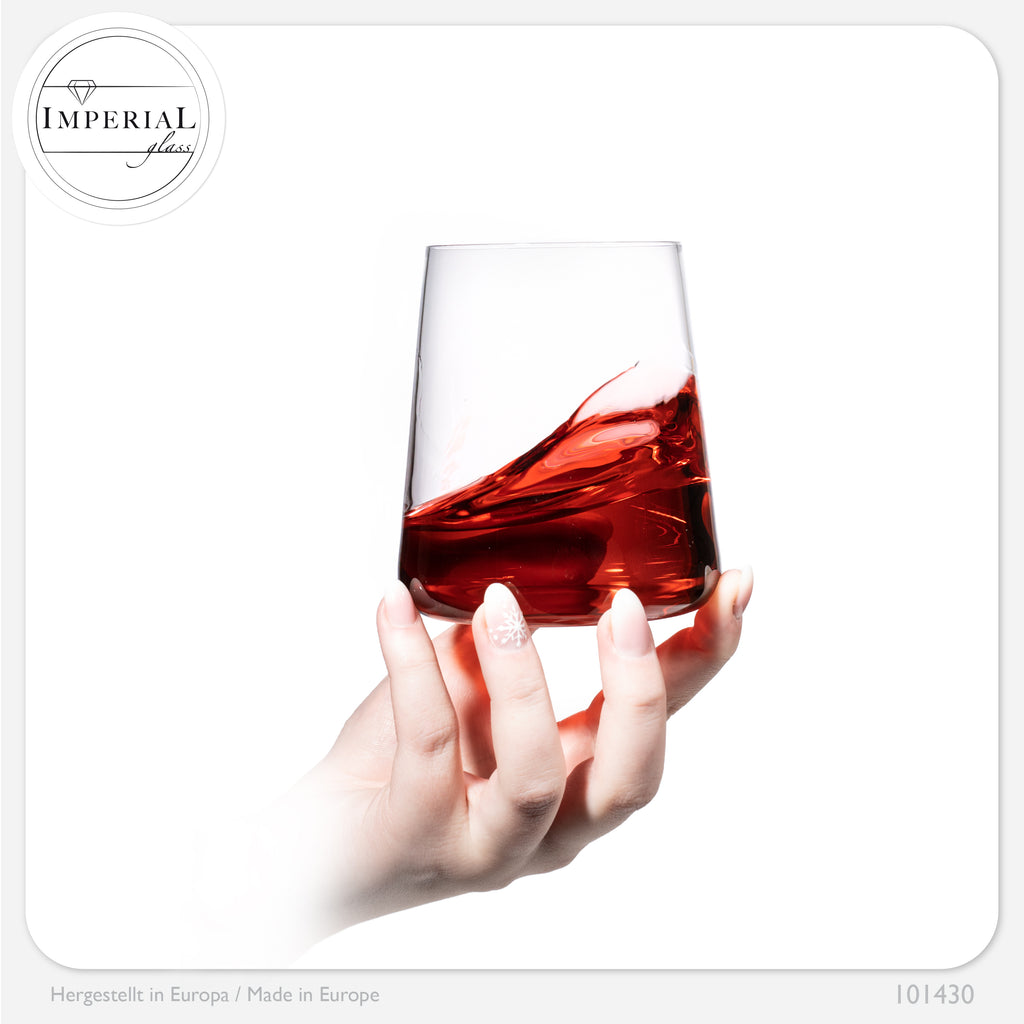 IMPERIAL glass Edle Trinkgläser aus Glas 370ml (max. 450ml) Set 6 Teilig Wassergläser