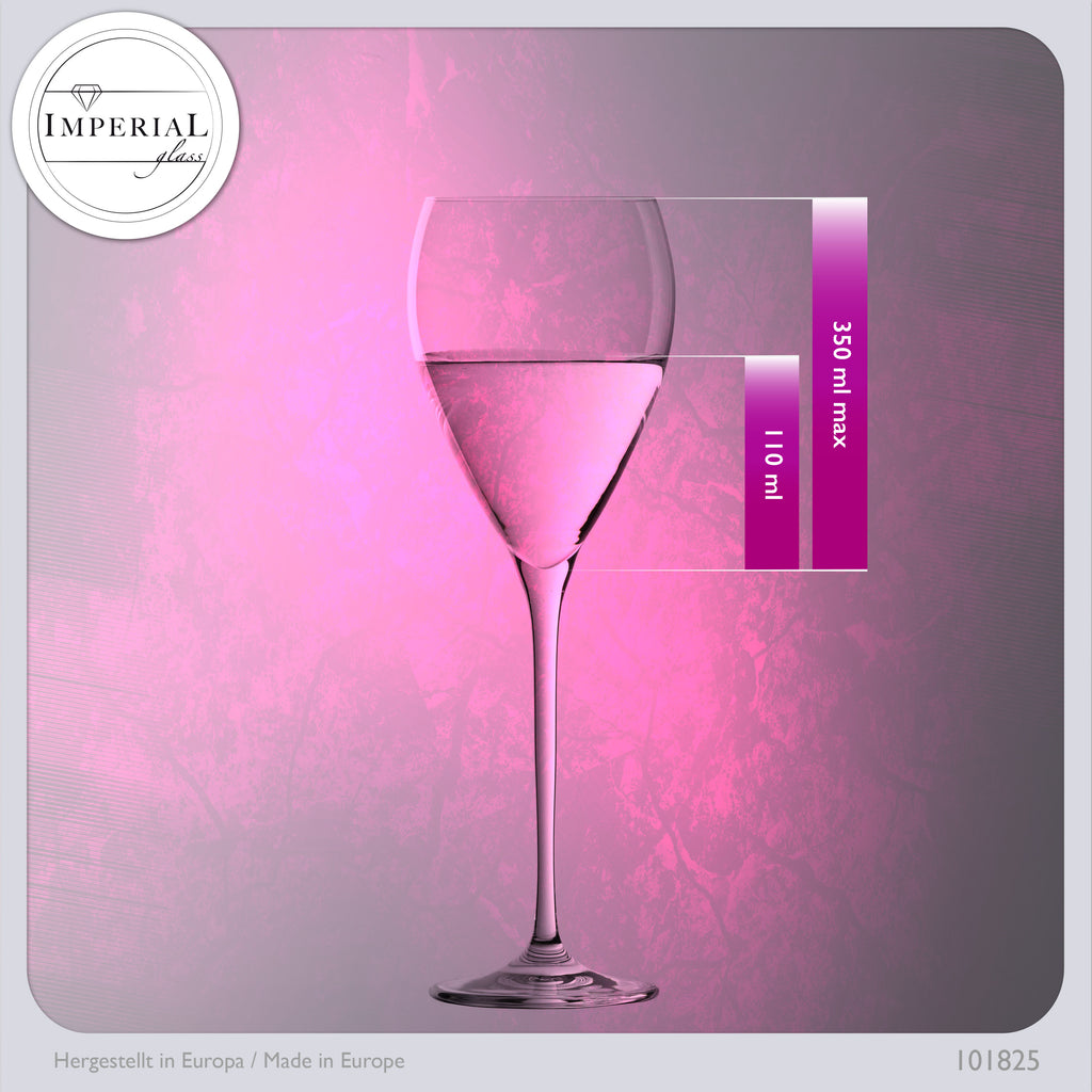 IMPERIAL glass Tropfenförmige Weißweingläser 350ml "Paris" Set 6-Teilig Weingläser aus Crystalline Glas
