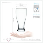PLATINUX Zestaw 6 szklanek do piwa 500ml (maks. 565ml) Szklanki do piwa z uchem Kufle do piwa Szklanki do pszenicznego piwa Wysokie szklanki do piwa