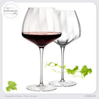 IMPERIAL glass Große Rotweingläser gewellt 930ml Set 2-Teilig "Cali" Bauchige Burgundergläser aus Crystalline Glas Handmade