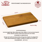 FALKENBERGER Frühstücksbrettchen 6er Set massive Eiche, 24 × 14 × 1,6 cm Handgefertigt