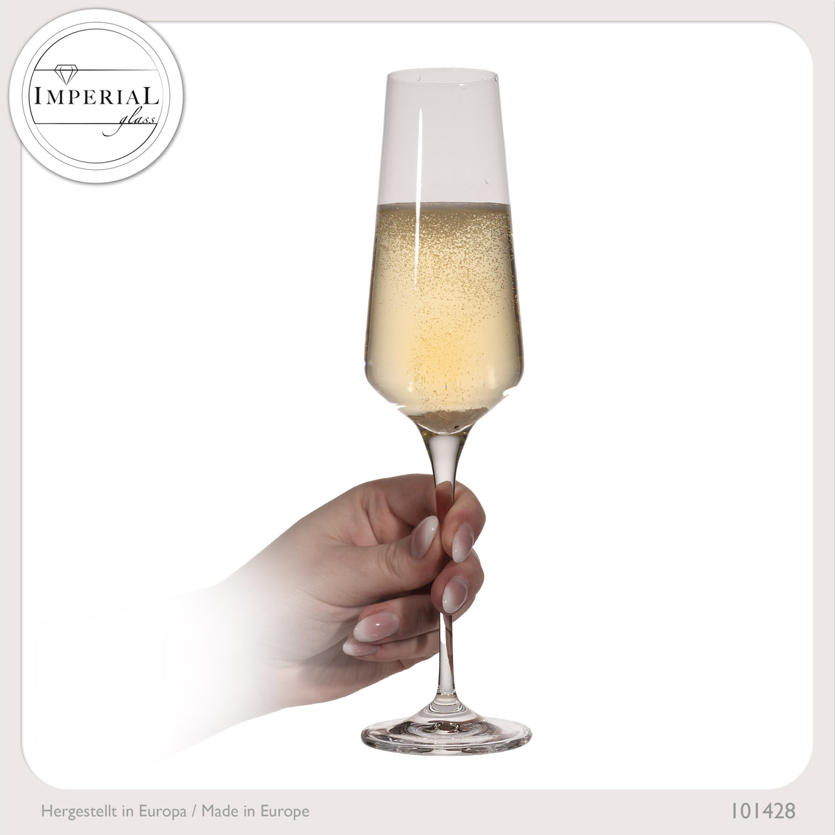 IMPERIAL glass Sektkelche 220ml Serie "Athen" Set 12-Teilig Sektgläser aus Crystalline Glas