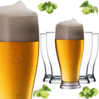 PLATINUX Zestaw 6 szklanek do piwa 500ml (maks. 565ml) Szklanki do piwa z uchem Kufle do piwa Szklanki do pszenicznego piwa Wysokie szklanki do piwa