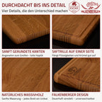 FALKENBERGER Frühstücksbrettchen 10er Set massive Eiche, 24 × 14 × 1,6 cm Handgefertigt