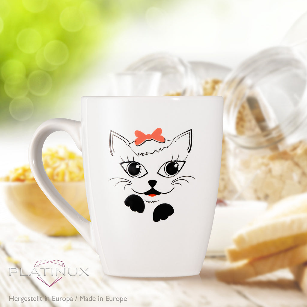 Filiżanka do kawy PLATINUX z uchwytem 250ml (max. 300ml) z motywem kota "Bella"