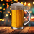 PLATINUX Szklany kufel do piwa z uchem, zestaw 2 sztuk, 500ml (maks. 650ml)