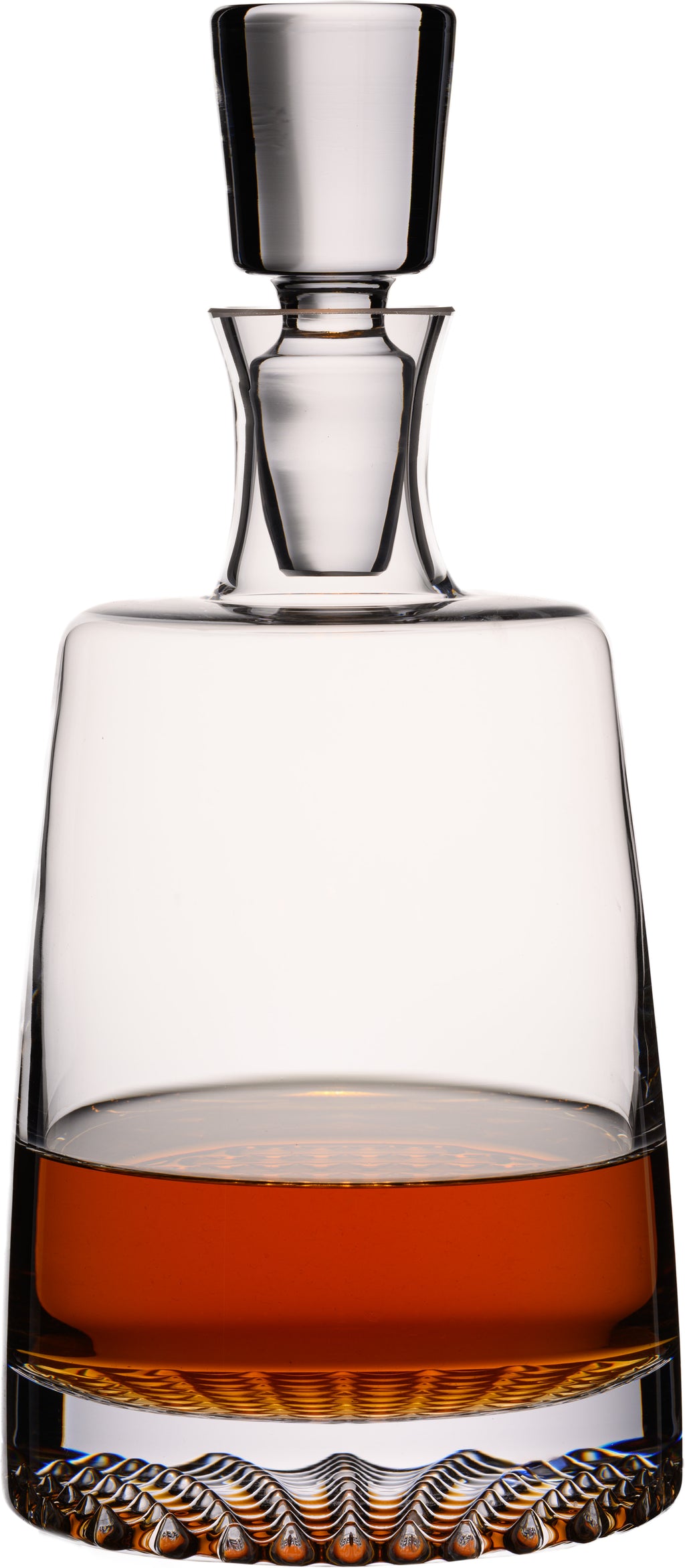 IMPERIAL szklana karafka do whisky 700 ml ze szklanym korkiem ręcznie wykonana seria „Faro” szkło krystaliczne ze strukturalnym dnem