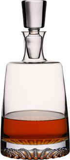 IMPERIAL szklana karafka do whisky 700 ml ze szklanym korkiem ręcznie wykonana seria „Faro” szkło krystaliczne ze strukturalnym dnem