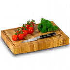 FALKENBERGER Stirnholz Schneidebrett aus massiver Eiche 32 × 24 × 4 cm M Handgefertigt