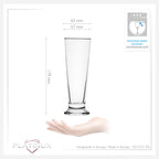 PLATINUX Szklanki do picia, zestaw 6 szklanek do piwa ze szkła 220 ml (maks. 250 ml), szklanki do mrożonej kawy