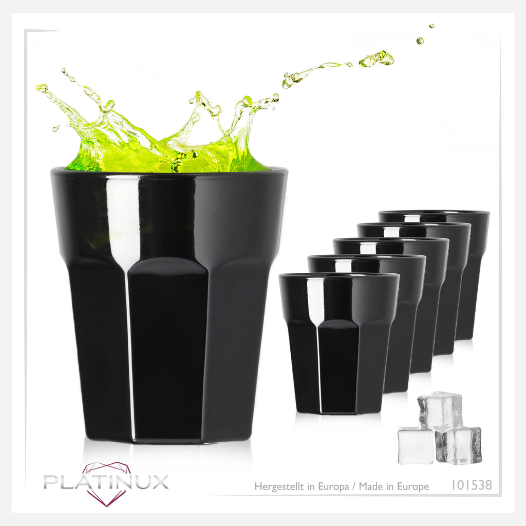 PLATINUX Czarne Kieliszki do Wódki Szklane 30ml (max. 40ml) Zestaw 6 sztuk Kieliszki Shot